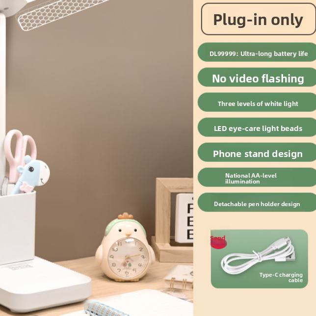 LED folding desk lamp for eye protection